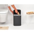 Cos de gunoi, Brabantia, Bo Small, 7 L, 20.7x24.2x31.7 cm, otel, gri inchis