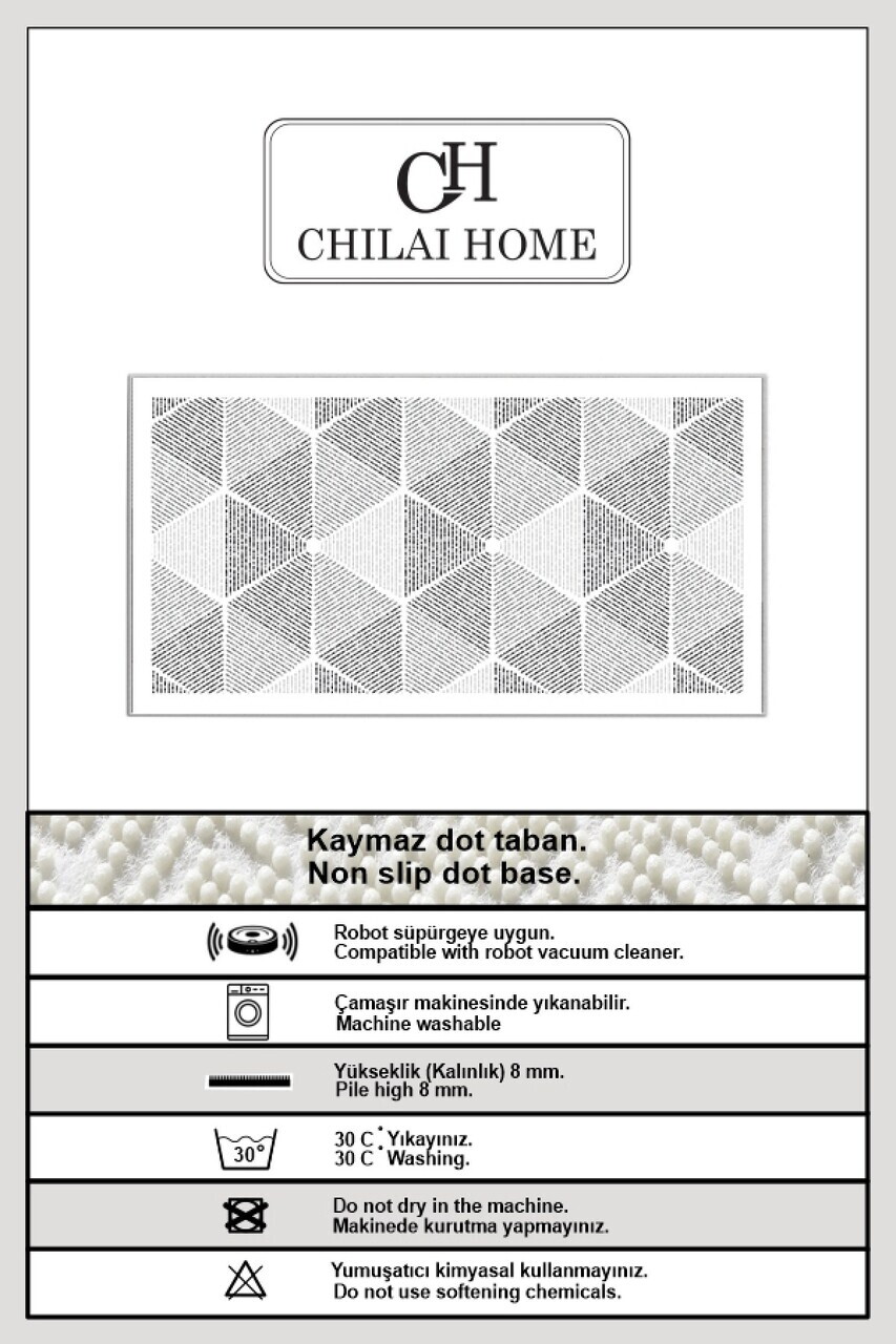 Covor, Ecora Rectangle, 80x200 cm, Gri — imaginea 3