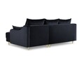 Coltar extensibil reversibil, Pansy, Mazzini Sofas, 4 locuri, cu lada de depozitare, 220x150x90 cm, catifea, albastru inchis