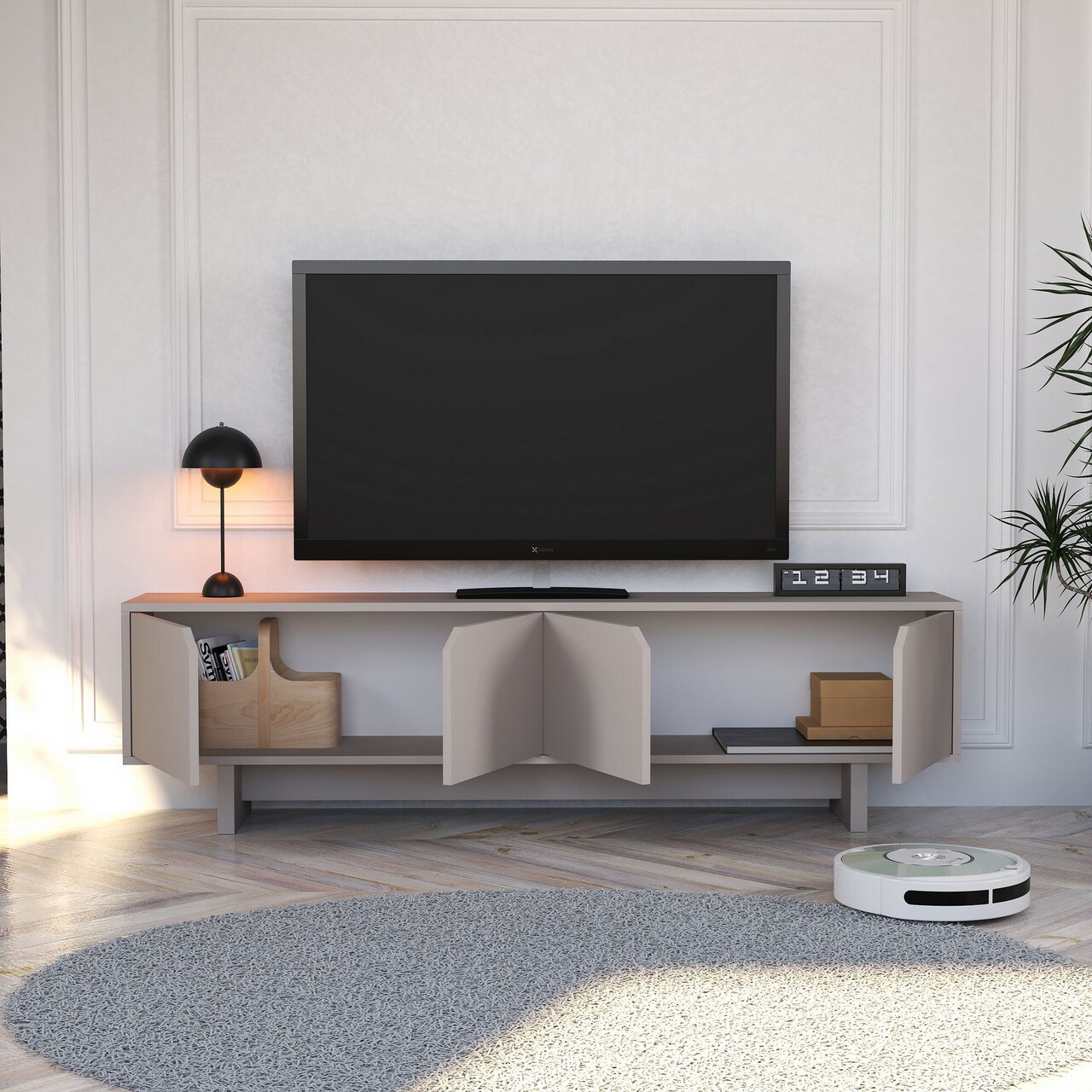 Comoda TV, Hanah Home, Oz, 180x50x30 cm, Bej - view 3