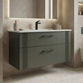 Dulap de baie cu chiuvetă, Hanah Home, Bari 100 v2, Verde Mat