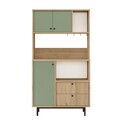 Dulap multifunctional, Locelso, RE3-SY, Stejar / Verde