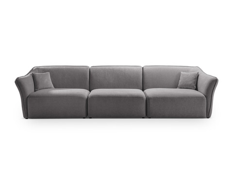 Canapea 5 locuri, Hailey, Micadoni Home, 292x102x79 cm, tesatura boucle, caramiziu