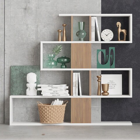Corp biblioteca, Elegance, Karlin, 120x109x20 cm, Alb / Nuc Elegance