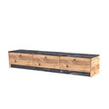 Comoda TV, Puqa Design, Pega, 160x35x35 cm, PAL, Negru / Safir