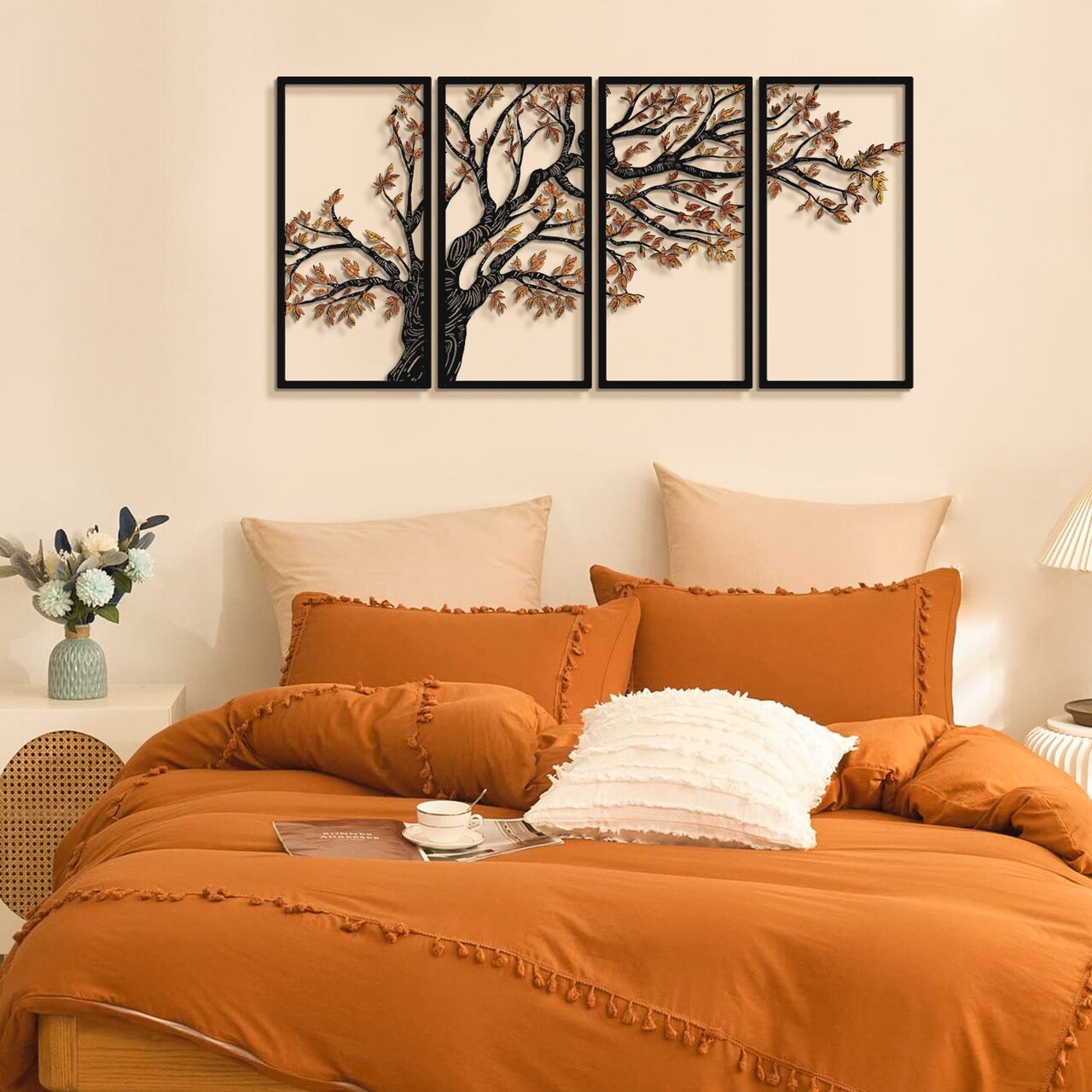Decoratiune de perete, Autumn Vibes Set of 4- APT740 S, Dimensiuni: 48 x 98 cm, Negru - view 2