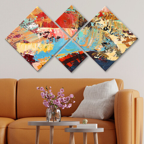 Set 4 tablouri decorative, 4MDF533438770, MDF, Imprimat UV, Multicolor
