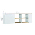 Comoda TV, Minima, Rome, 150x45x35 cm, Stejar / Alb