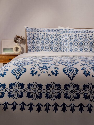 Lenjerie de pat King Size, Marissa, Homla, 3 piese, 200x220 cm, bumbac, alb/albastru