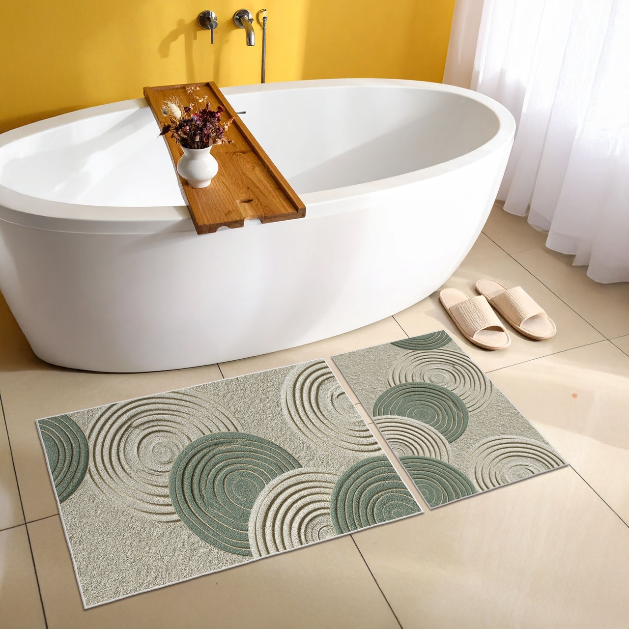 Set covorase de baie, L'essentiel Maison, Asr41, Verde - view 4