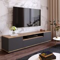 Comoda TV FR7 - AA, Locelso, 180x44.5x44.6 cm, natural/antracit