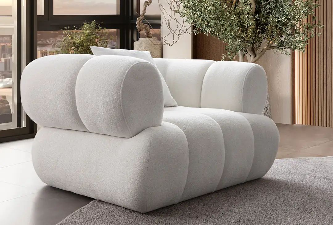 Fotoliu, Atelier del Sofa, 752EST1717, Frame: 70% HORNBEAM/30% MELAMINE COATED CHIPBOARD, Alb