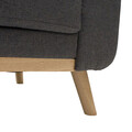 Canapea extensibila 3 locuri Carmelo, Pakoworld, 214x80x86 cm, lemn/textil, gri inchis