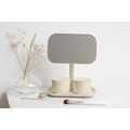 Oglinda cosmetica cu tava, Brabantia, Soft Beige, reglabila la 360 grade, factor marire x 5, 20x12.6x28.3 cm, polipropilena, bej