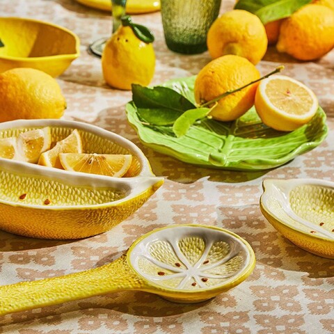 Suport pentru lingura, Tognana, Lemon Garden, 26 x 11 x 3 cm, ceramica, galben