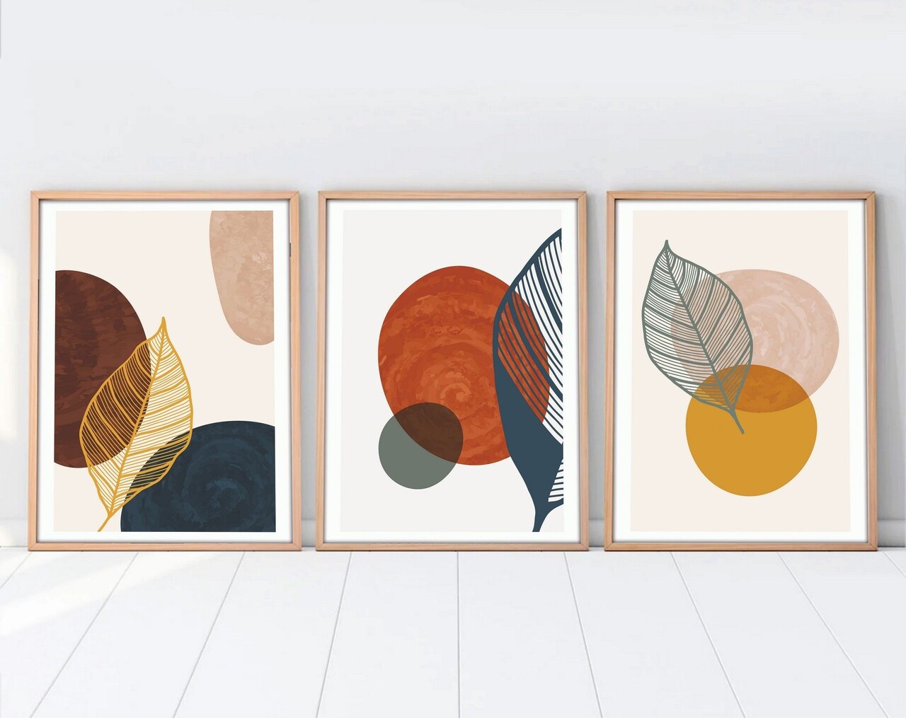 Set 3 tablouri decorative, Huhu209, Cadru: 100% LEMN MASIV (Grosime: 2,5 cm), Multicolor - view 6