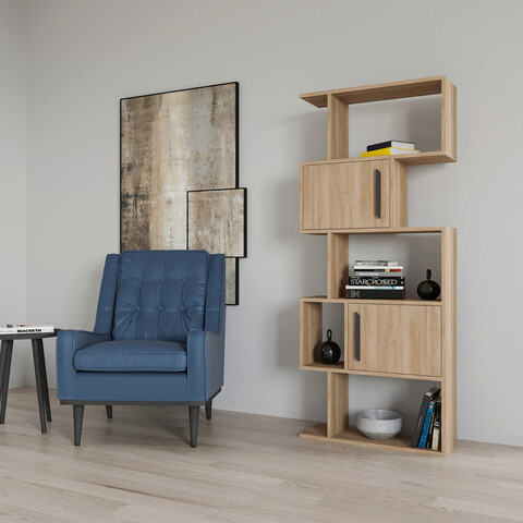Corp biblioteca, retricy, raven, 72x25x171.8 cm, pal, stejar