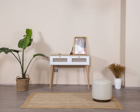 Dulap, Wolina, Goose, 95x100x35 cm, Corp: 100% MDF, Alb / Stejar