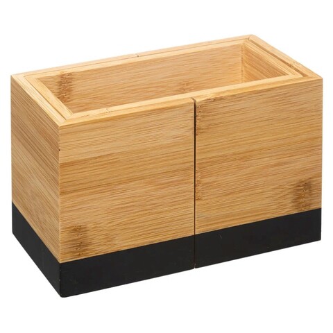 Cutie extensibila pentru depozitare, 5five, 18 x 12 x 10 cm, bambus, negru 5five