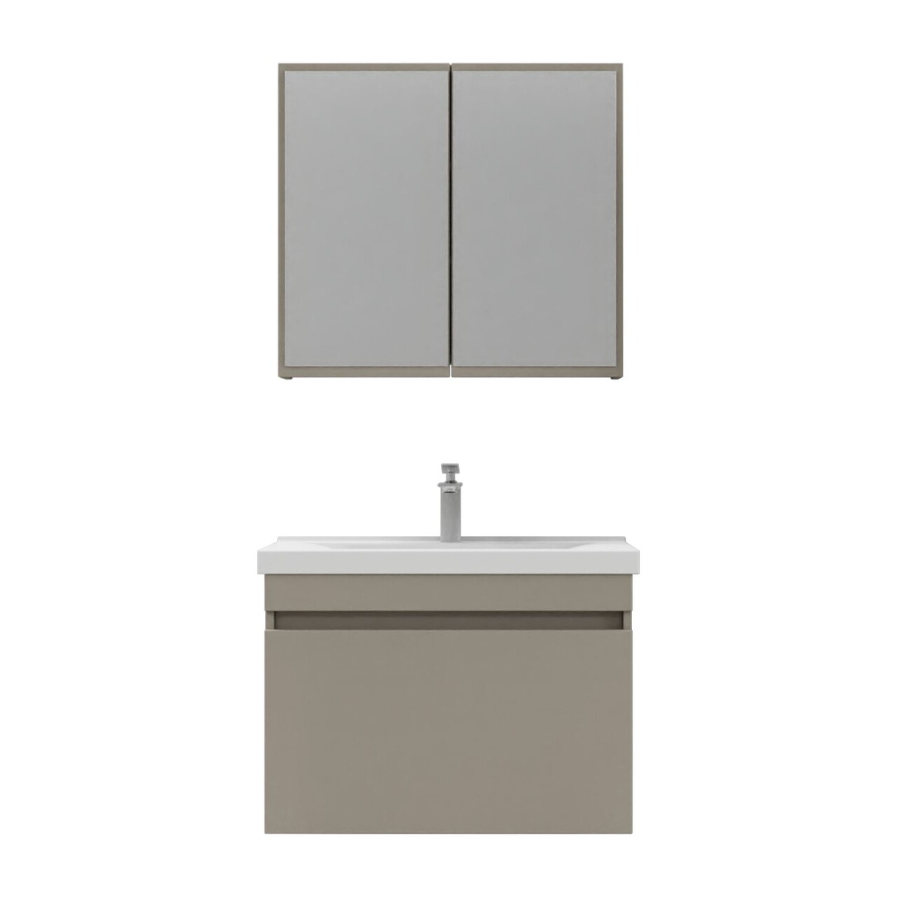 Set mobilier de baie (2 piese), Hanah Home, Bellezza 80, Latte - view 5
