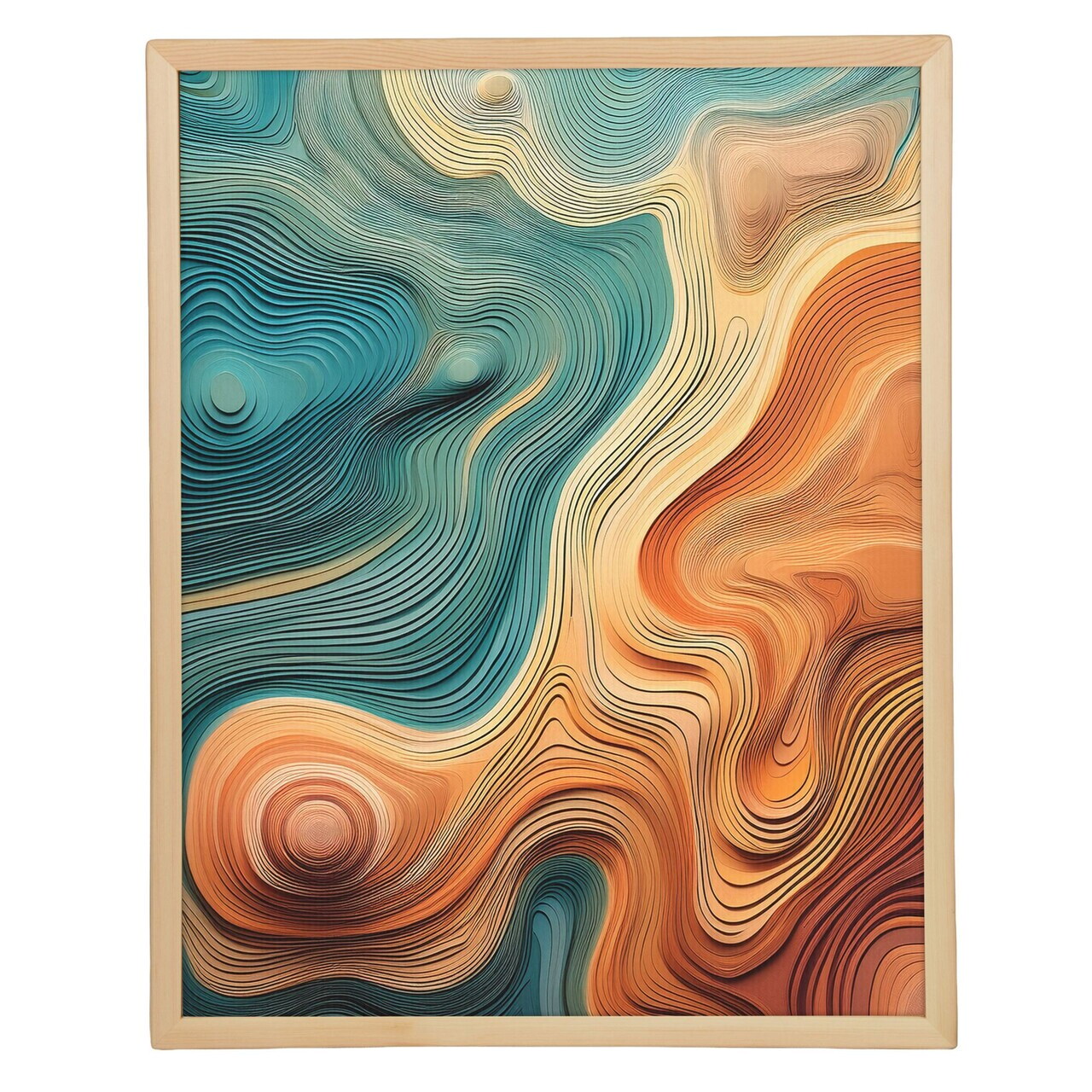 Tablou decorativ, Cc-D-Ah-1001 70 x 95, Canvas, Cadru: 100% LEMN (Grosime: 18 mm), Multicolor - view 2