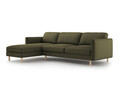 Coltar stanga 4 locuri, Eden, Micadoni, 286x150x90 cm, catifea, verde muschi melanj