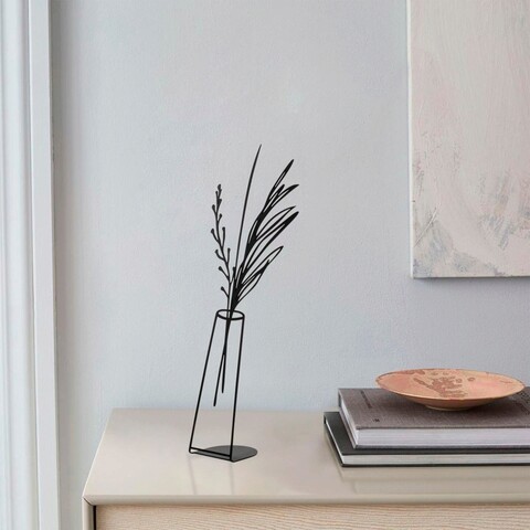 Decoratiune, flowerpot, 19x50 cm, metal, negru