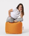 Taburet puf, Square Pouf, Ferndale, 45x45 cm, poliester impermeabil, portocaliu