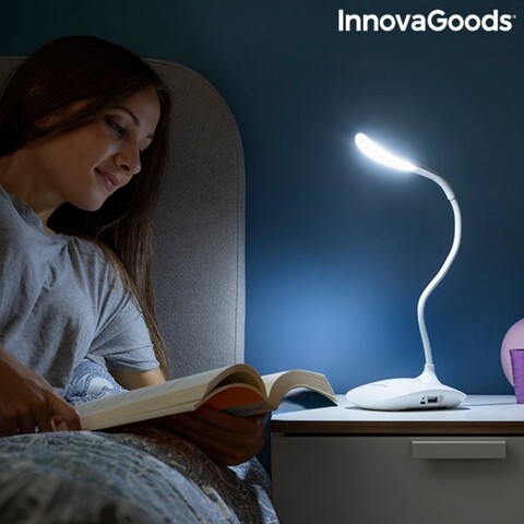 Lampa de masa led reincarcabila, sensibila la atingere lum2go innovagoods, 10x39.5x11.5 cm
