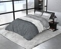 Lenjerie de pat pentru doua persoane, Satin Joan Anthracite, Royal Textile, 3 piese, bumbac satinat, gri