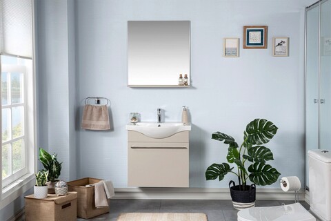 Set mobilier de baie (3 piese), Jussara, Arches 65, Bej Jussara