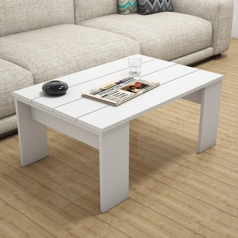 Masuta de cafea prida white, puqa design, 90x60x40 cm, alb