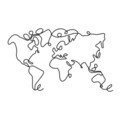 Decoratiune de perete, World Map, Metal, Grosime: 2 mm, Negru