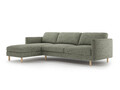 Coltar stanga 4 locuri, Eden, Micadoni, 286x150x90 cm, tesatura structurata, verde muschi melanj