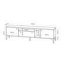 Comoda TV, Emerald, Penny, 180 x 52 x 35 cm, pal melaminat, stejar