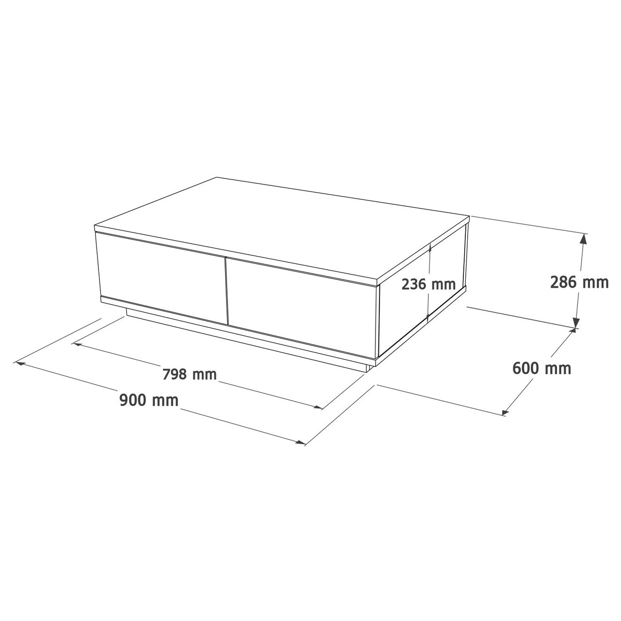 Masuta de cafea, Hanah Home, Ave14-Ce, 90x28.6x60 cm, PAL, Maro — imaginea 5