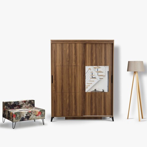 Dulap pentru haine, Comforty, Pasific Home Fuga, 130x216x60 cm, Nuc 130x216x60 imagine 2022
