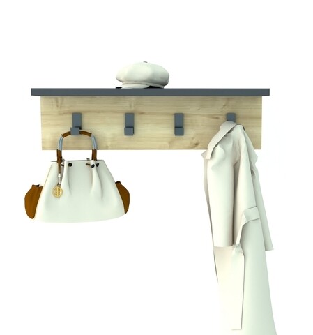 Raft pentru perete ayla, puqa design, 60x16,3x14,5 cm, safir/antracit