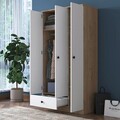 Dulap pentru haine, Rani, BA117, 90x170x42.5 cm, PAL, Nuc/Alb