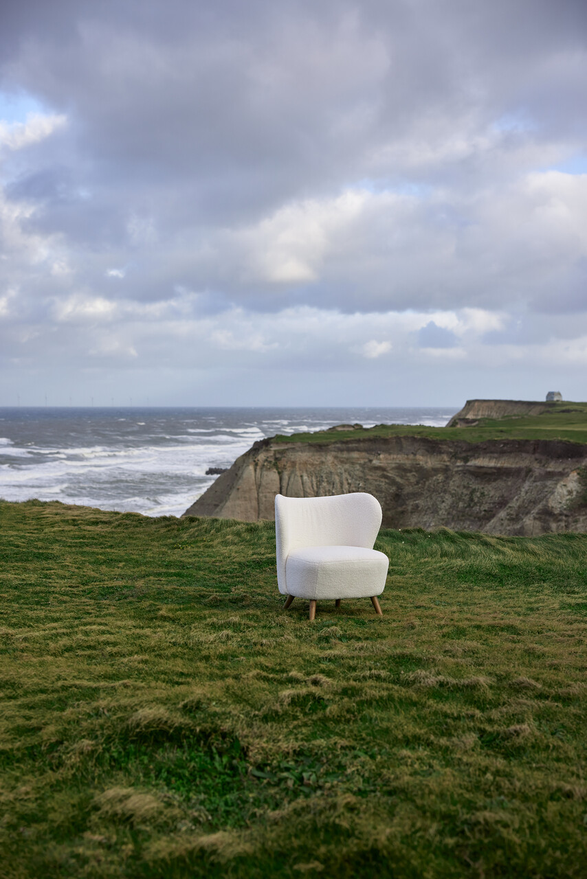 Fotoliu Crosby, Actona, 76x73x82 cm, plus teddy/lemn de cauciuc, crem - view 5