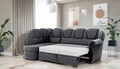 Coltar extensibil stanga 3 locuri ELTAP, L-086, Lord, 243x180x112 cm, lemn/poliester, gri inchis/negru