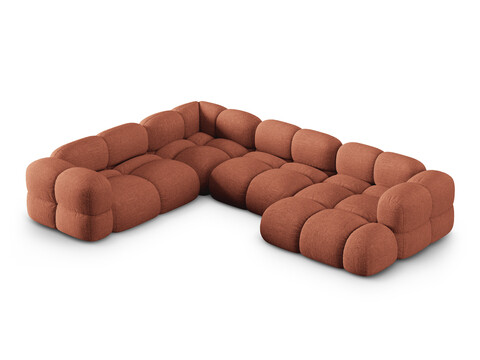 Coltar panoramic stanga 5 locuri, Loretto, Cosmopolitan Design, 345x250x68 cm, tesatura structurata, corai