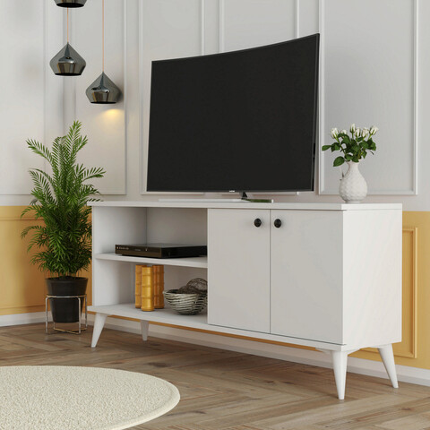 Comoda tv, mezza, everest 1574, 138x60x29.5 cm, alb
