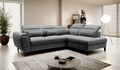 Coltar extensibil dreapta 4 locuri ELTAP, RT-05VER, Noble, 255x201x100 cm, lemn/poliester, gri inchis