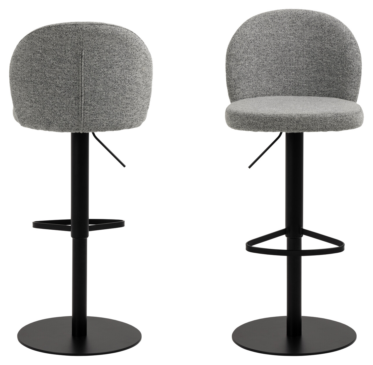 Scaun de bar Patricia, Actona, 44x50x109 cm, rotativ, tesatura Boucle/otel, gri - view 9