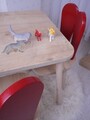 Set masa si scaun pentru copii, Bambini, Bunny Two Chair Set, Rosu maro