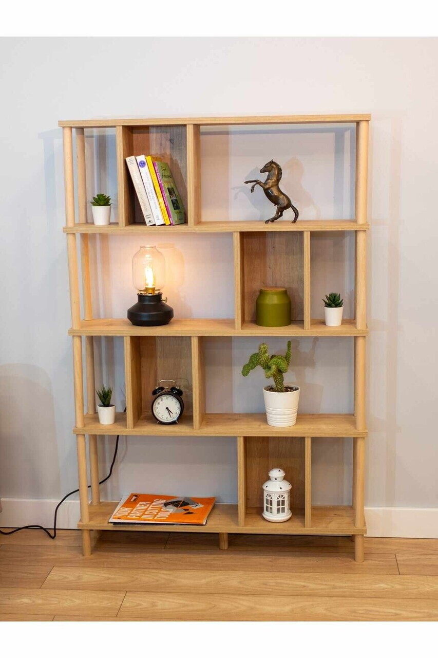 Corp biblioteca, Hanah Home, Peka-0045, 90x137x20 cm, PAL, Maro — imaginea 2
