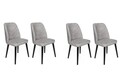 Set scaune 4 piese, Nmobb, Dallas-524 V4, Metal, Gri/Negru