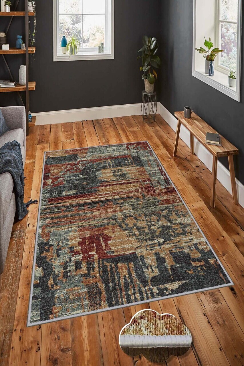 Covor Hmnt602 80x200 cm Poliester Multicolor