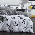 Lenjerie de pat dubla, Panda, Eponj Home, 65% bumbac/35% poliester